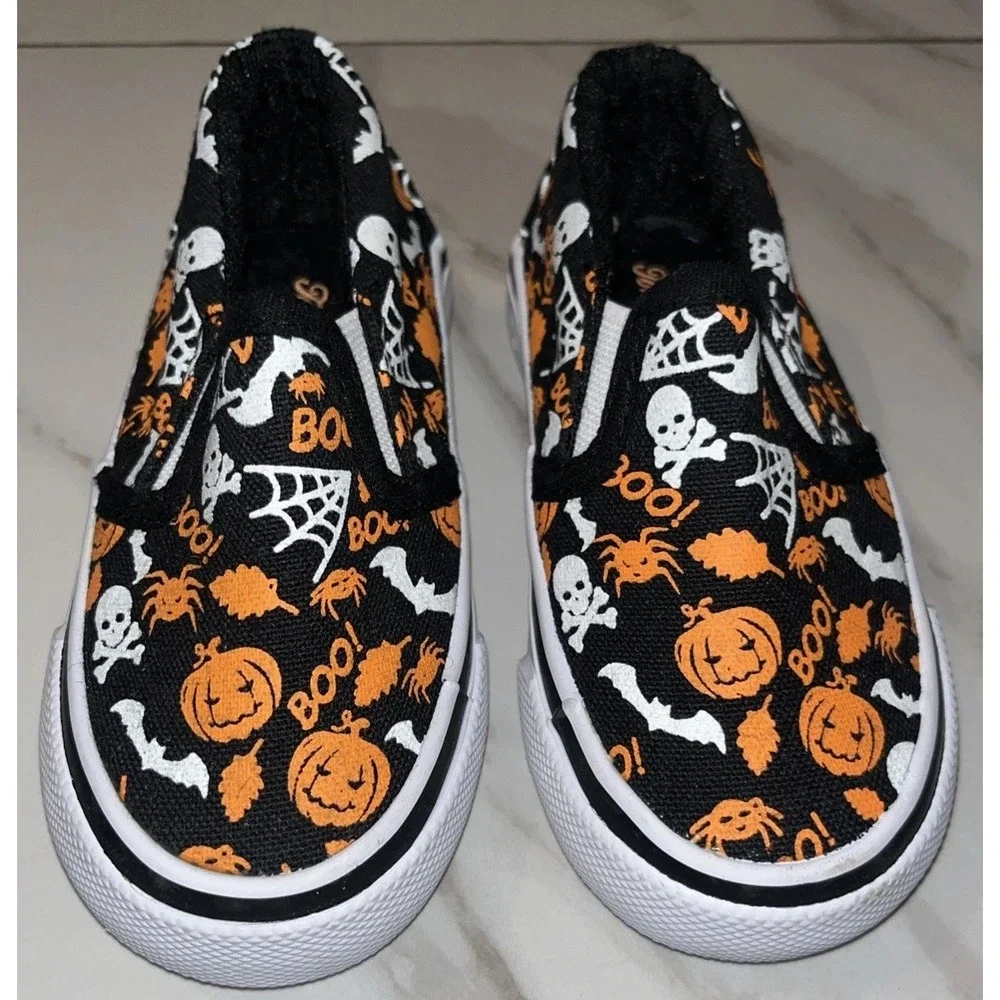 Tommy Bahama Toddler 6 Halloween Slip-On Canvas Shoes‎ Glow-in-the-Dark Pumpkin